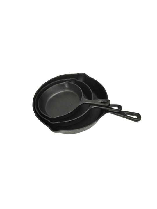 Sada 3 BBQ litinových pánví