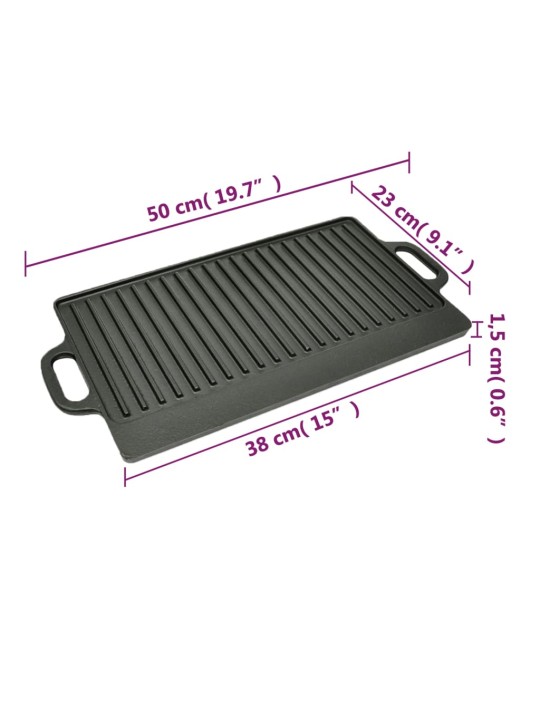 Grilovací oboustranná deska litinová 50 x 23 cm