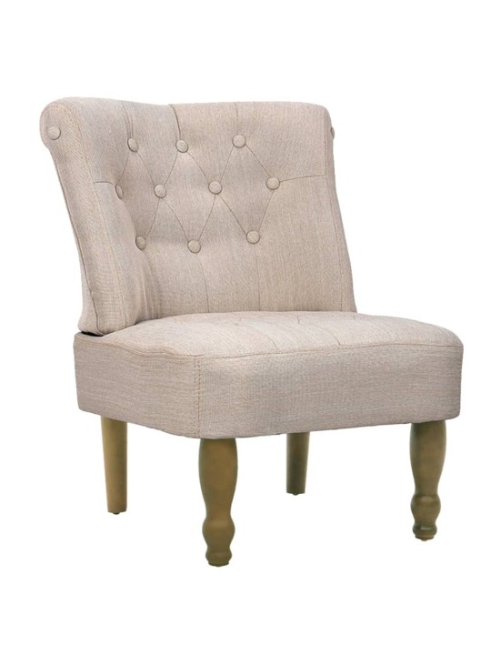 Francouzská křesla 2 ks krémová textil
