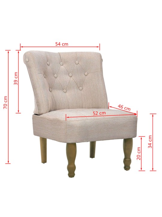 Francouzská křesla 2 ks krémová textil