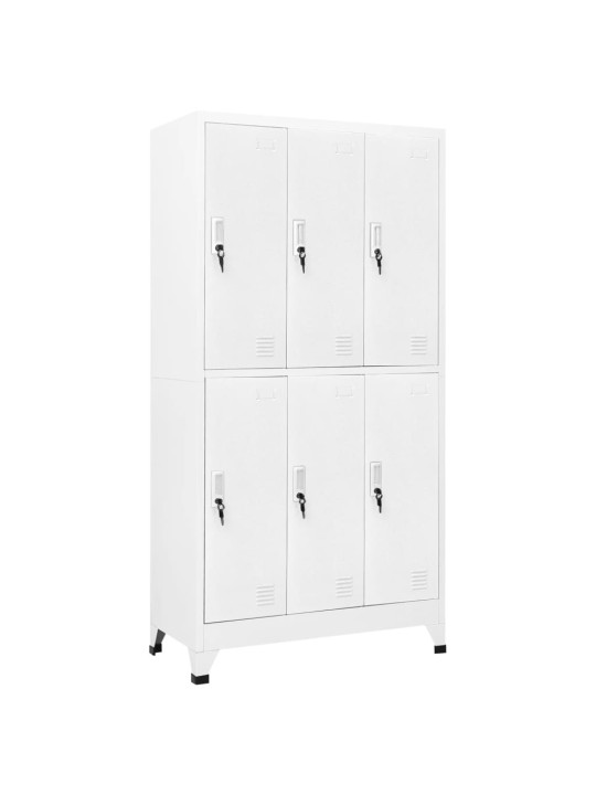 Šatní skříňka se 6 buňkami ocel 90 x 45 x 180 cm šedá