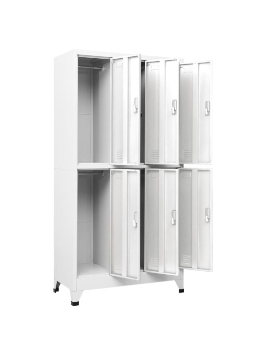 Šatní skříňka se 6 buňkami ocel 90 x 45 x 180 cm šedá
