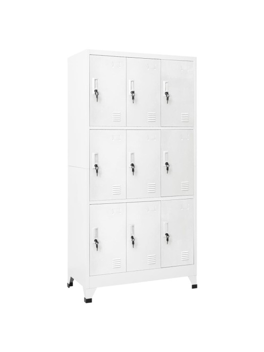 Šatní skříňka s 9 buňkami ocel 90 x 45 x 180 cm šedá