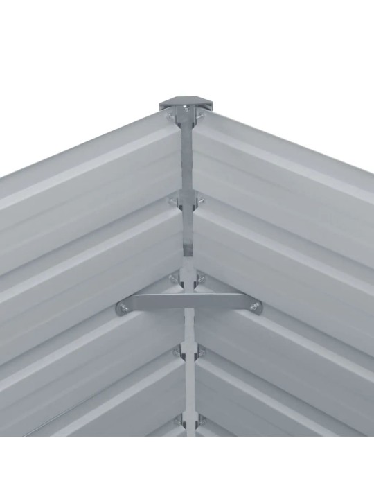 Vyvýšený zahradní truhlík 160x80x77 cm galvanizovaná ocel šedý