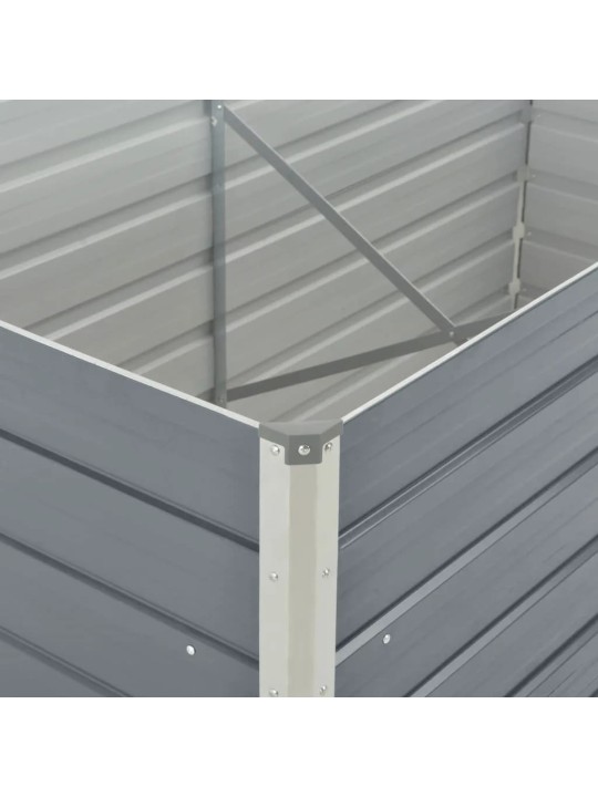Vyvýšený zahradní truhlík 160x80x77 cm galvanizovaná ocel šedý