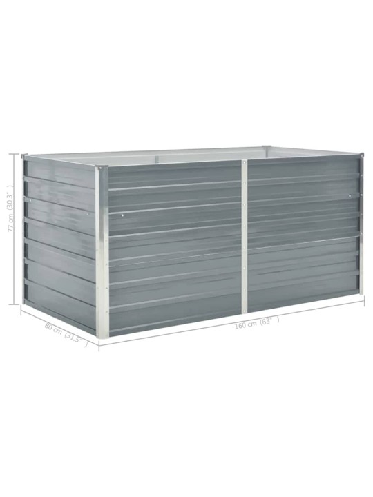 Vyvýšený zahradní truhlík 160x80x77 cm galvanizovaná ocel šedý