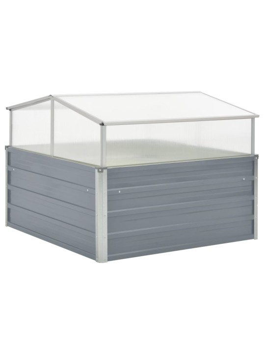 Skleník 100x100x85 cm pozinkovaná ocel šedá