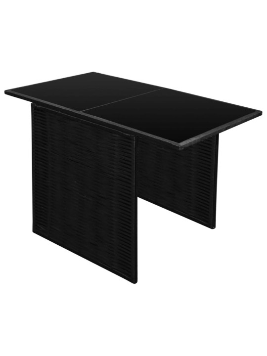 3dílný bistro set s poduškami polyratan černý