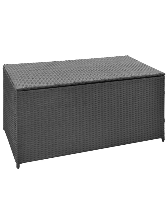 Zahradní úložný box černý 120 x 50 x 60 cm polyratan