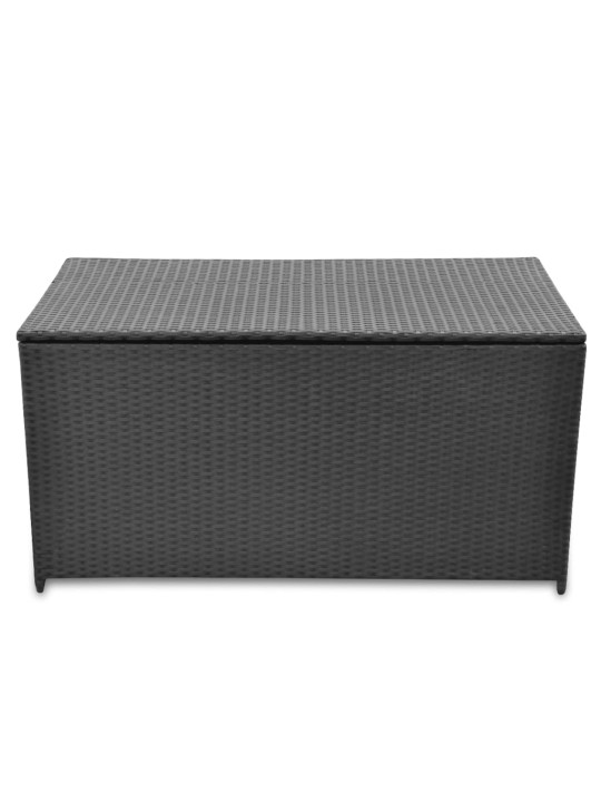 Zahradní úložný box černý 120 x 50 x 60 cm polyratan