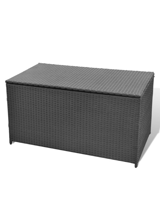 Zahradní úložný box černý 120 x 50 x 60 cm polyratan