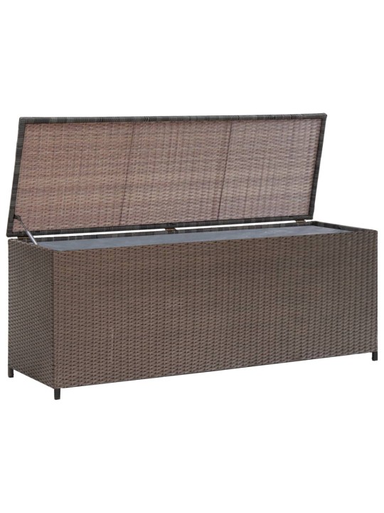 Zahradní úložný box hnědý 120 x 50 x 60 cm polyratan