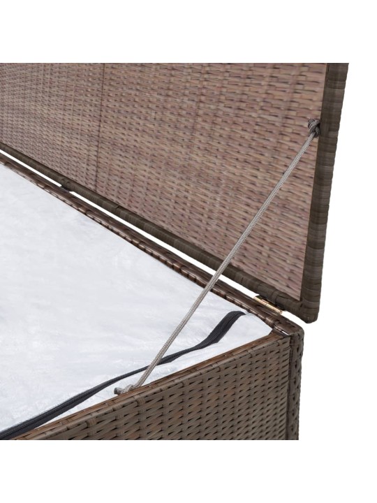 Zahradní úložný box hnědý 120 x 50 x 60 cm polyratan