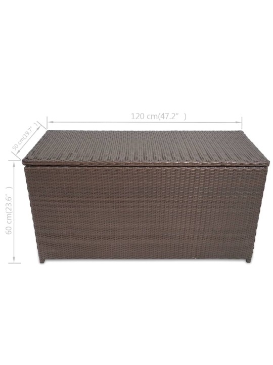 Zahradní úložný box hnědý 120 x 50 x 60 cm polyratan