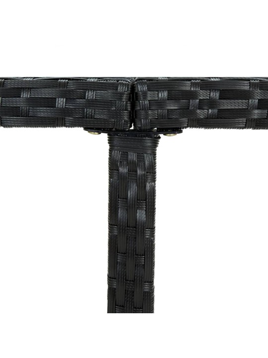 9dílný zahradní jídelní set s poduškami polyratan černý