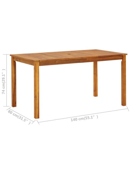 Zahradní stůl 140 x 80 x 74 cm masivní akáciové dřevo