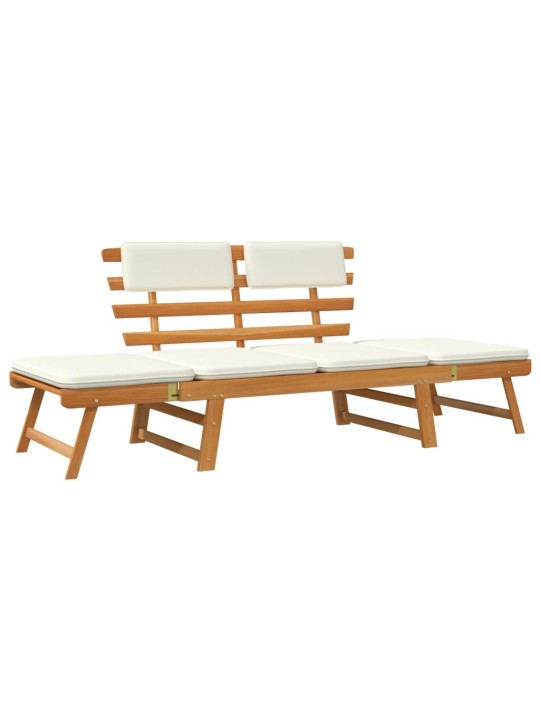 Zahradní lavice s polštářky 2-v-1 190 cm masivní akácie