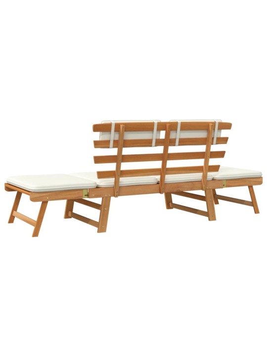 Zahradní lavice s polštářky 2-v-1 190 cm masivní akácie
