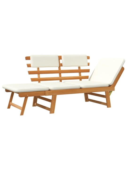Zahradní lavice s polštářky 2-v-1 190 cm masivní akácie