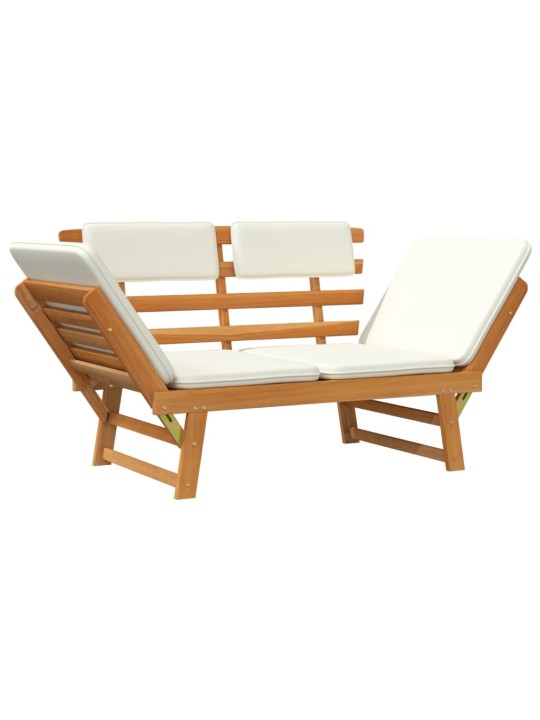 Zahradní lavice s polštářky 2-v-1 190 cm masivní akácie