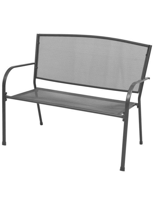 Zahradní lavice 108 cm ocel a pletivo antracitová