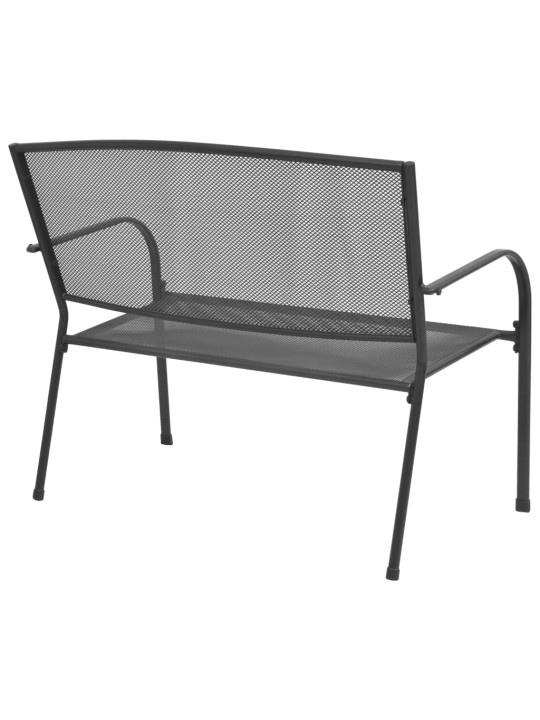Zahradní lavice 108 cm ocel a pletivo antracitová