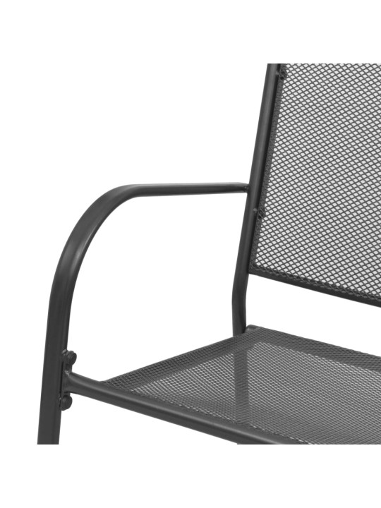 Zahradní lavice 108 cm ocel a pletivo antracitová