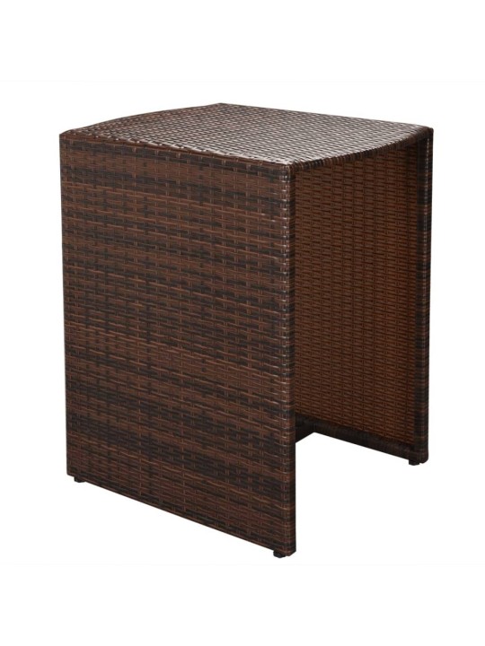 3dílný bistro set s poduškami polyratan hnědý