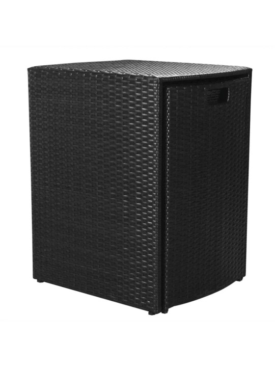 3dílný bistro set s poduškami polyratan černý