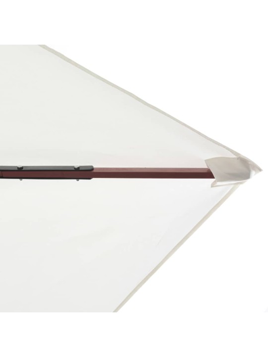 Slunečník 200 x 300 cm s dřevěnou tyčí krémově bílý