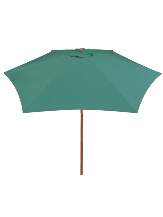 Slunečník 270 x 270 cm s dřevěnou tyčí zelený