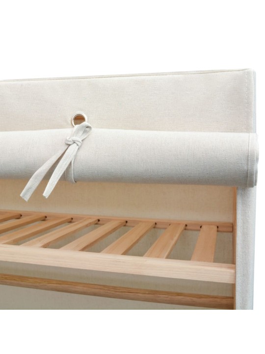 Šatní skříň textil a borové dřevo 110 x 40 x 170 cm