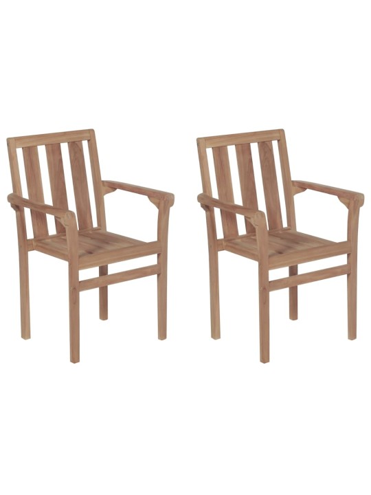 Stohovatelné zahradní židle 2 ks masivní teak