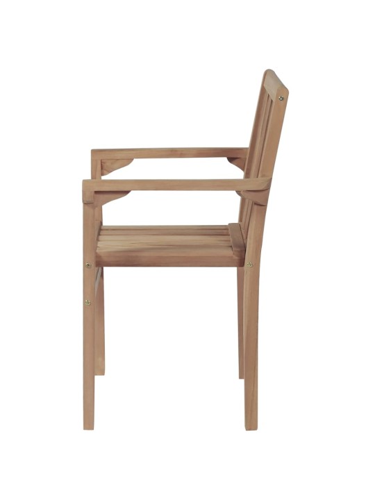 Stohovatelné zahradní židle 2 ks masivní teak