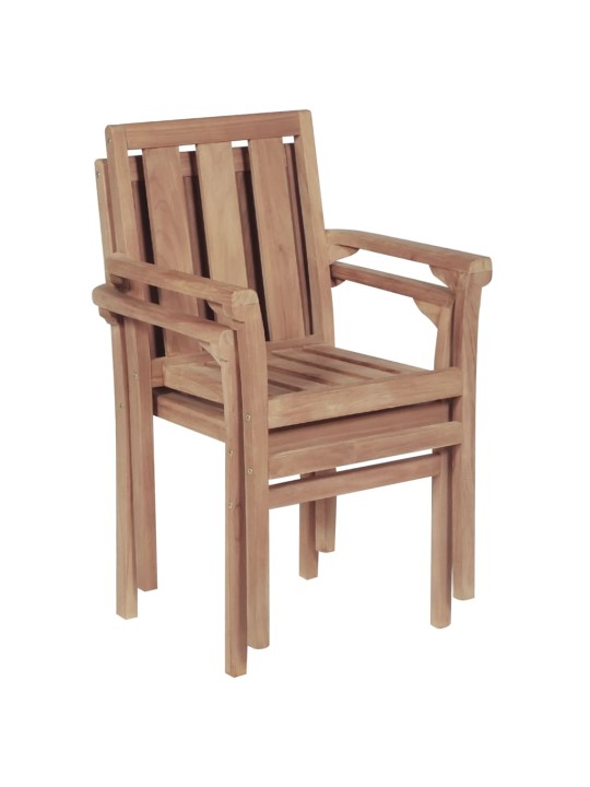 Stohovatelné zahradní židle 2 ks masivní teak