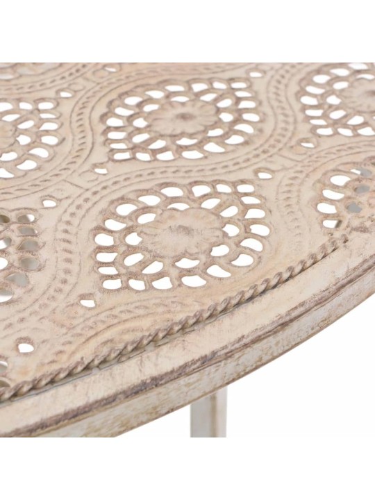 3dílný bistro set ocelový bílý