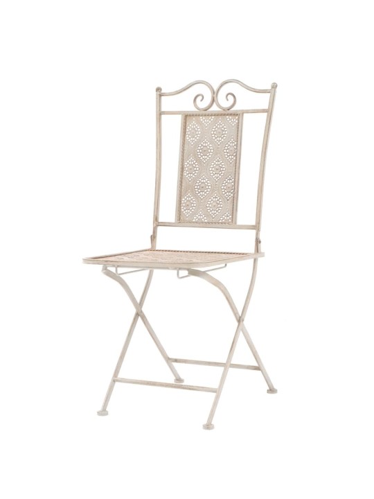 3dílný bistro set ocelový bílý