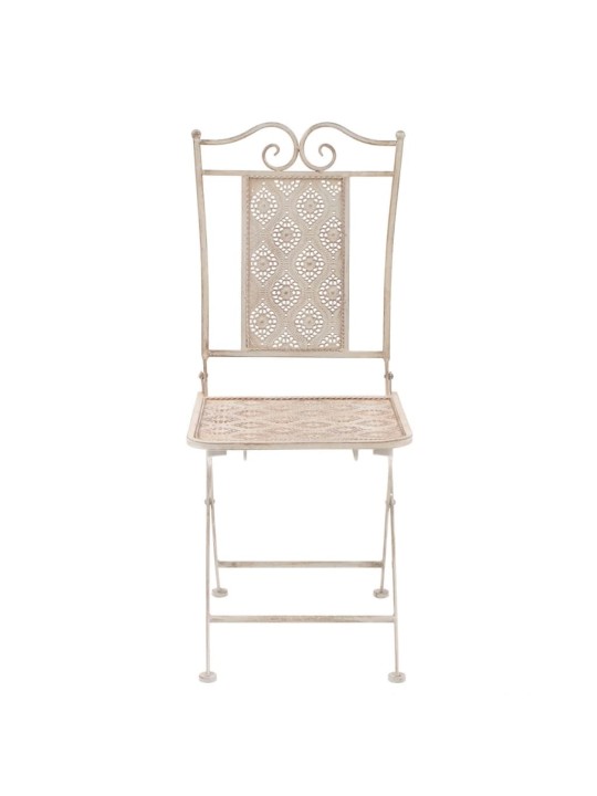 3dílný bistro set ocelový bílý