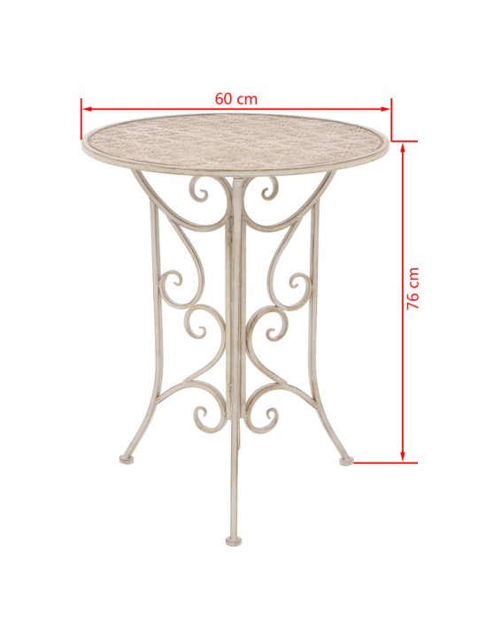 3dílný bistro set ocelový bílý