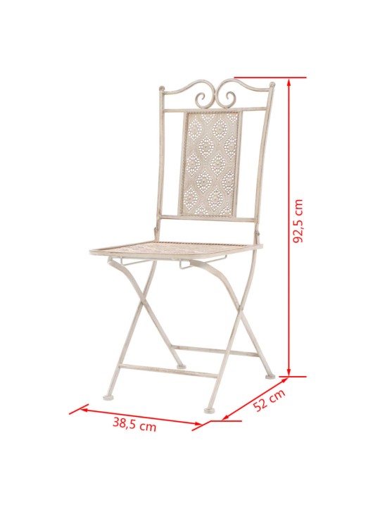 3dílný bistro set ocelový bílý