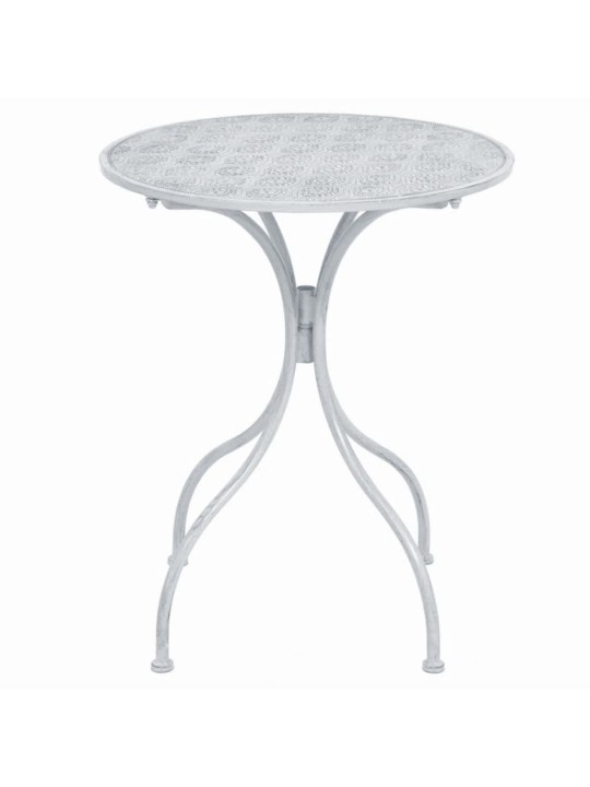 3dílný bistro set ocelový šedobílý