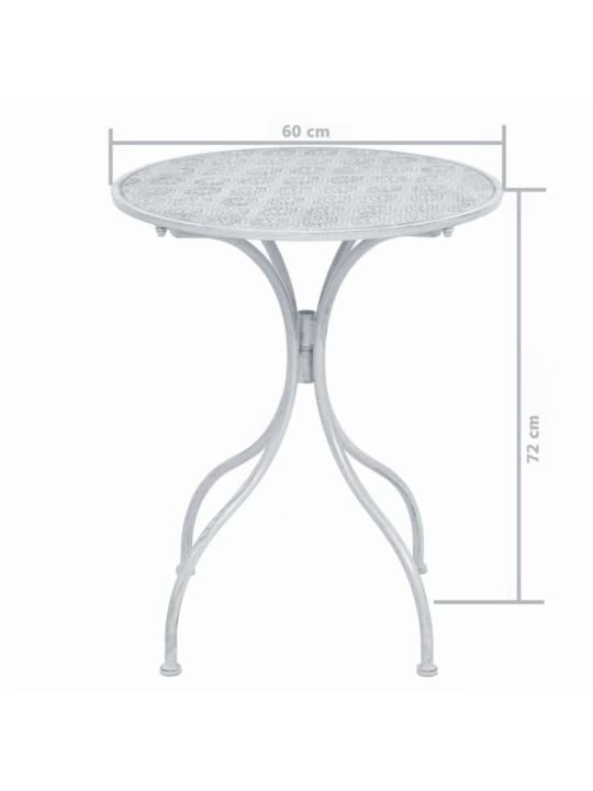 3dílný bistro set ocelový šedobílý