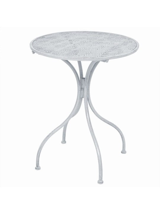 3dílný bistro set ocelový šedobílý
