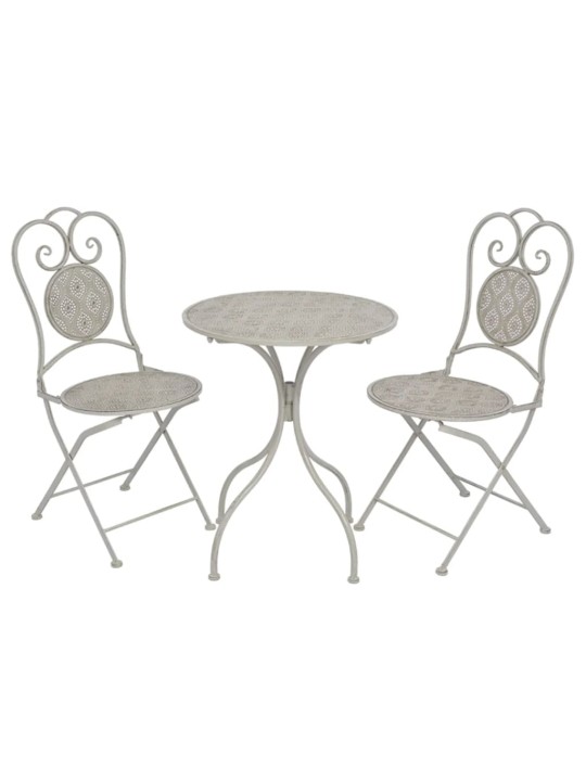 3dílný bistro set ocelový šedý