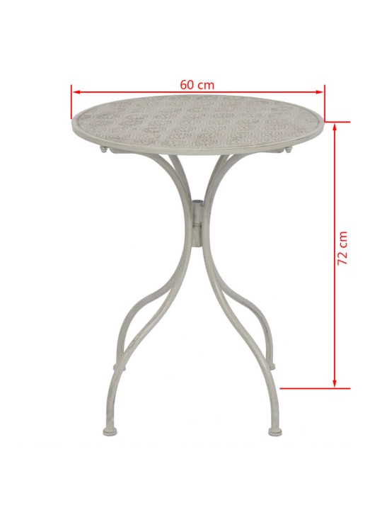 3dílný bistro set ocelový šedý
