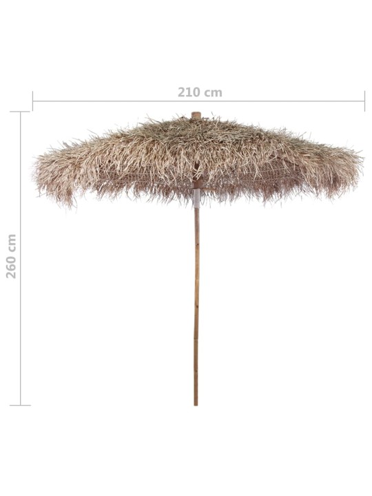 Bambusový slunečník se střechou z banánových listů 210 cm