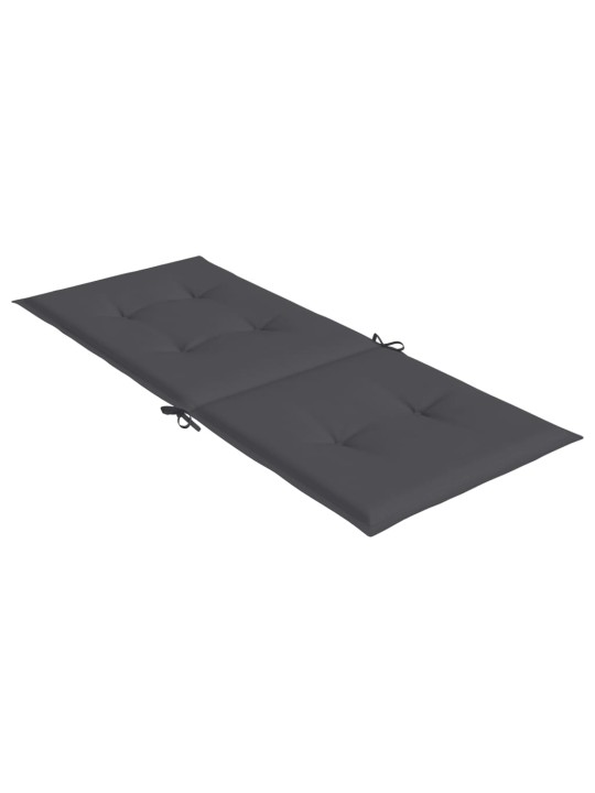 Podušky na židli vysoké opěradlo 2 ks antracitové 120x50x3 cm