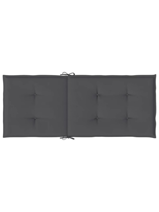 Podušky na židli vysoké opěradlo 2 ks antracitové 120x50x3 cm