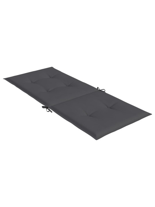 Podušky na židli vysoké opěradlo 4 ks antracitové 120x50x3 cm