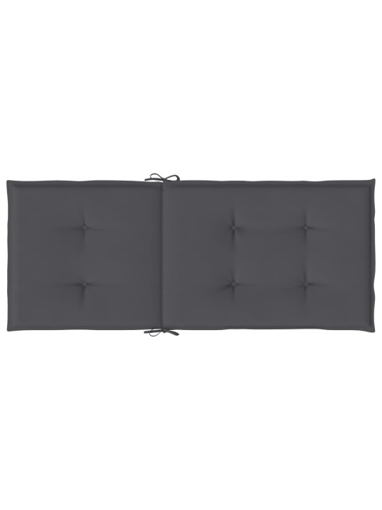 Podušky na židli vysoké opěradlo 4 ks antracitové 120x50x3 cm
